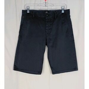 Hugo Boss Navy Blue Slice Slim Fit Shorts Flat Front‎ Men's US 30